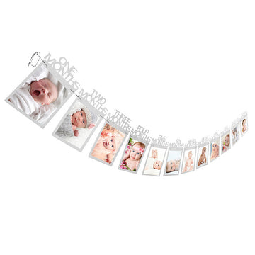 1-12 Months baby Photo holder -Monthly Photo Wall Birthday Gift